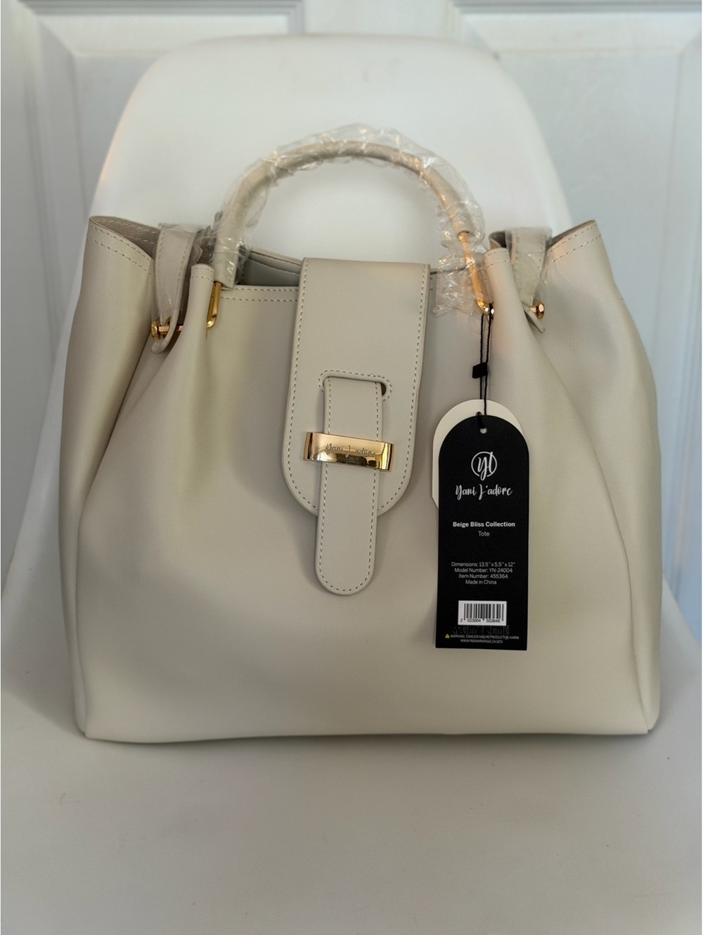 Cream top Yani J'Adore handle handbag